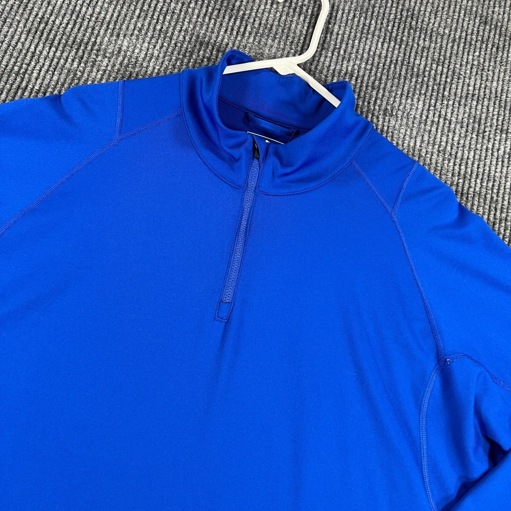 PUMA Pullover Mens Large Blue Long Sleeve 1/4 Zip Mock Neck Casual Active